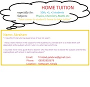 HOME TUTOR(Upto Std 12) COMES TO STUDENT'S HOME AND TAKES TUITION: