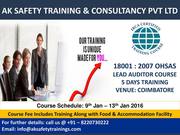 Diploma in Fire & Safety Course in Coimbatore – Aksafetytrainings.com