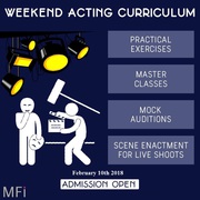 Weekend Acting for Camera Course – 12 Weekends from 10th February 2018
