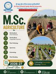 BSc hons agriculture in Punjab and Himachal Pradesh - SGGSWU